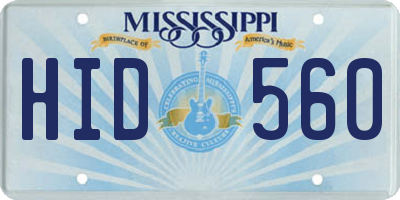 MS license plate HID560