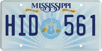MS license plate HID561