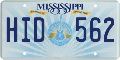 MS license plate HID562