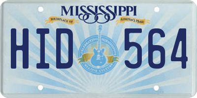 MS license plate HID564