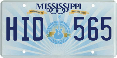 MS license plate HID565