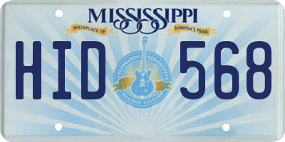 MS license plate HID568