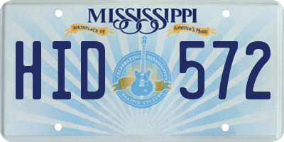 MS license plate HID572