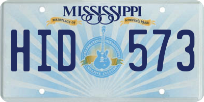 MS license plate HID573