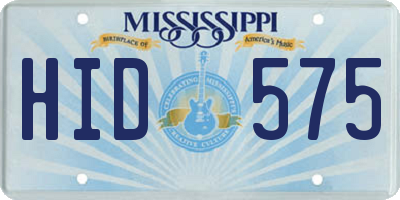 MS license plate HID575