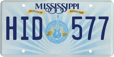 MS license plate HID577