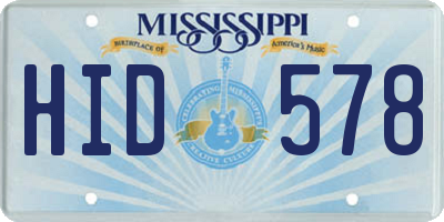 MS license plate HID578