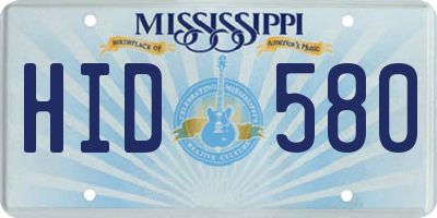 MS license plate HID580