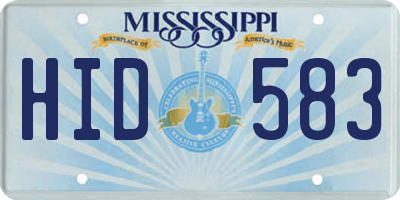 MS license plate HID583