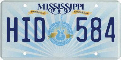 MS license plate HID584