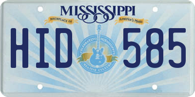MS license plate HID585