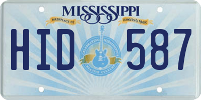 MS license plate HID587