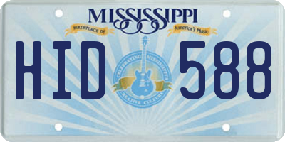 MS license plate HID588