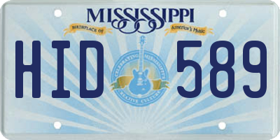 MS license plate HID589