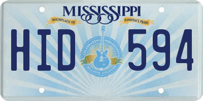 MS license plate HID594