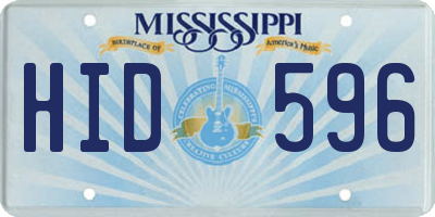 MS license plate HID596