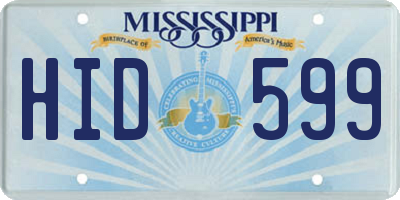 MS license plate HID599