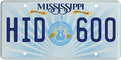 MS license plate HID600