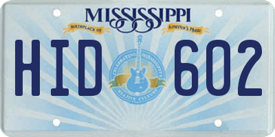 MS license plate HID602