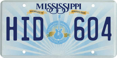 MS license plate HID604