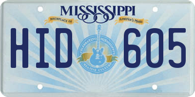 MS license plate HID605