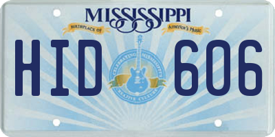MS license plate HID606