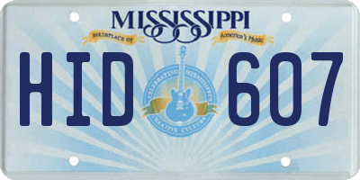 MS license plate HID607
