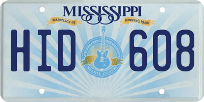 MS license plate HID608