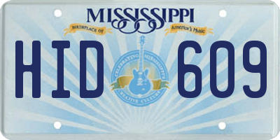 MS license plate HID609