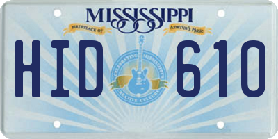 MS license plate HID610