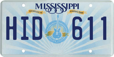 MS license plate HID611