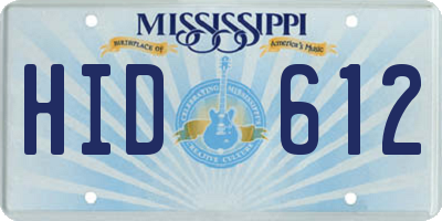 MS license plate HID612