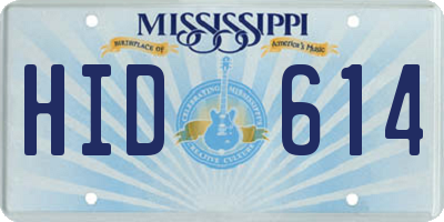 MS license plate HID614