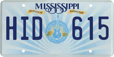 MS license plate HID615
