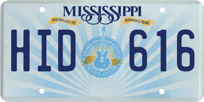 MS license plate HID616