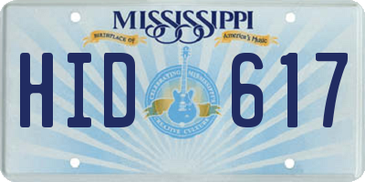MS license plate HID617