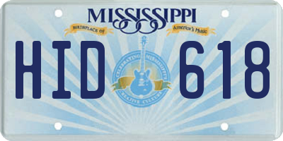 MS license plate HID618