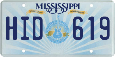 MS license plate HID619