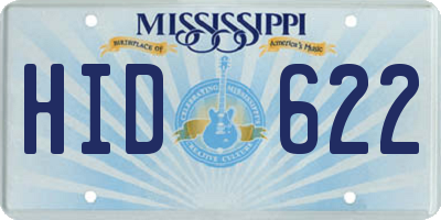 MS license plate HID622