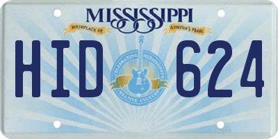 MS license plate HID624