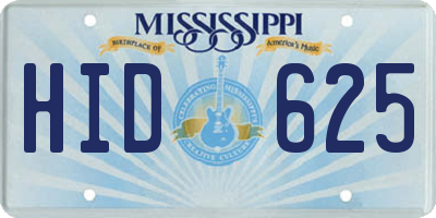MS license plate HID625