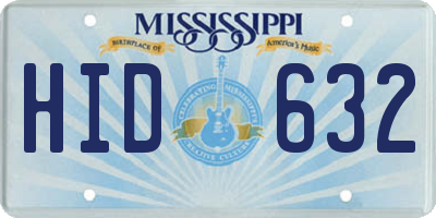 MS license plate HID632