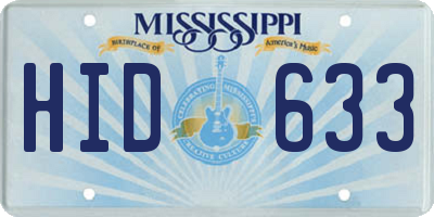 MS license plate HID633
