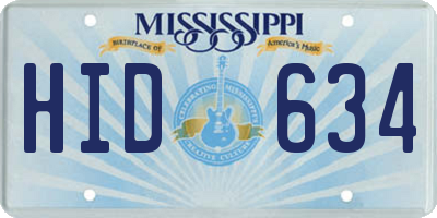 MS license plate HID634