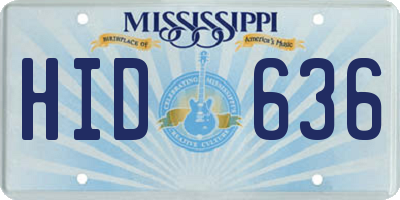MS license plate HID636