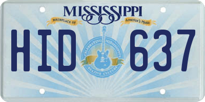 MS license plate HID637
