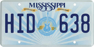 MS license plate HID638