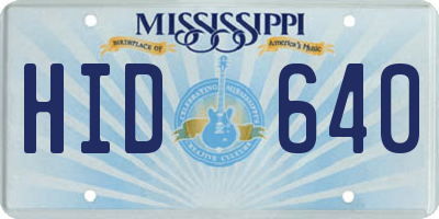 MS license plate HID640