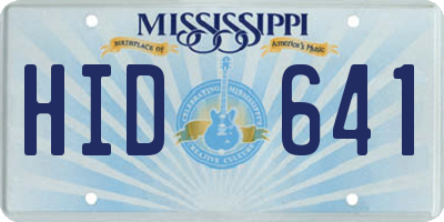 MS license plate HID641