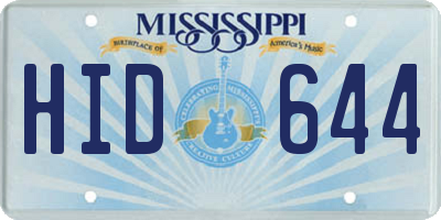 MS license plate HID644